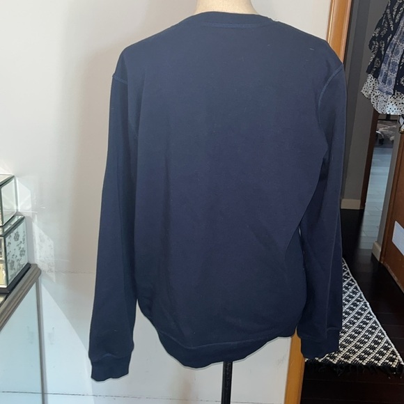 Eddie Bauer Blue Crewneck Sweater w/ Textured Knit size Large.  Fleece lined - Picture 5 of 8